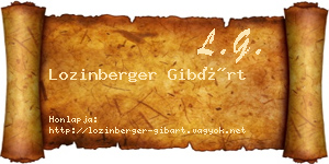 Lozinberger Gibárt névjegykártya
